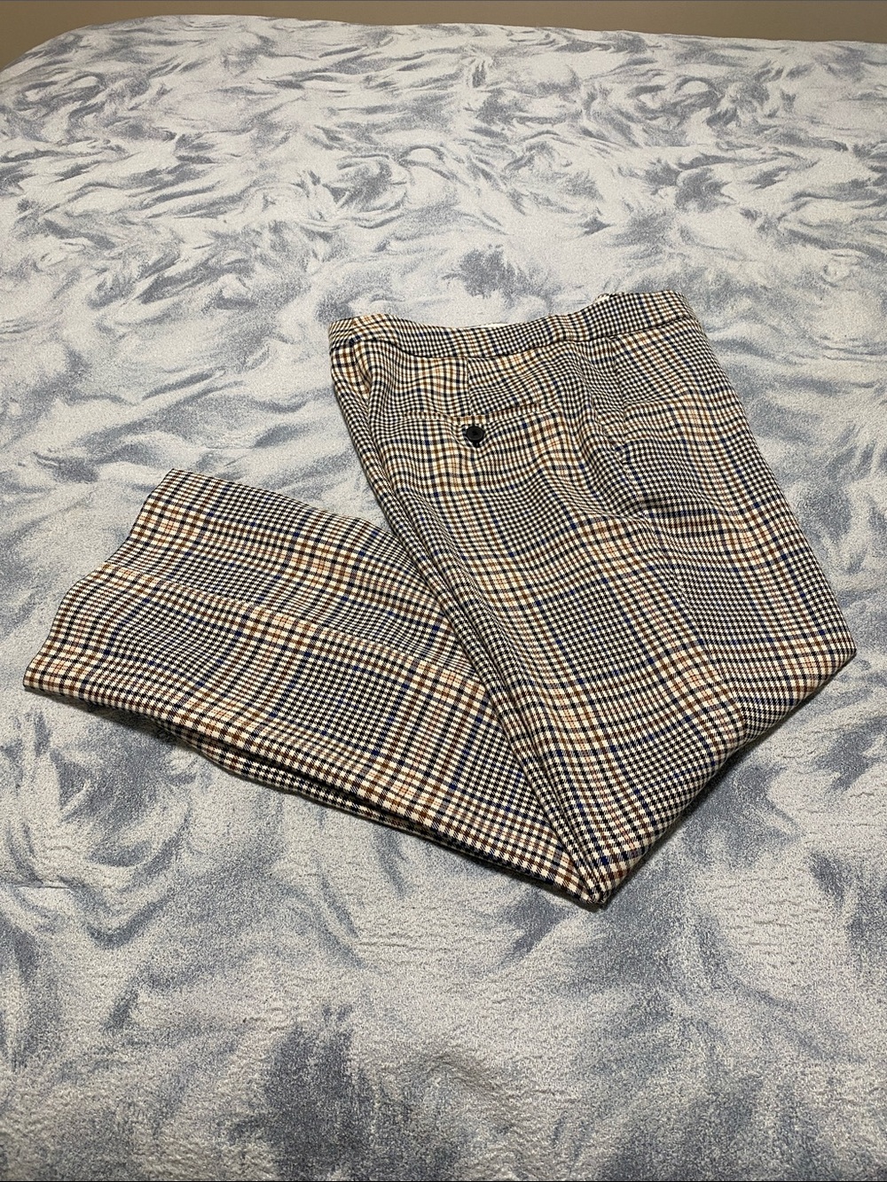 Plaid Tailored Women’s Trousers - Black, Cream & Tan